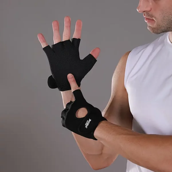 1 Par de Guantes Deportivos Antideslizantes Ajustables para Levantamiento de Pesas y Ciclismo - Imagen 4