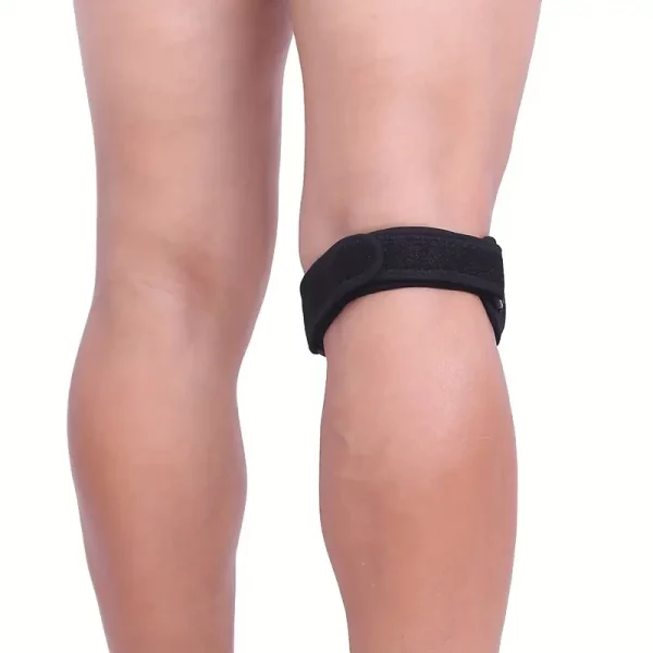 2 piezas de soportes de rodilla AOLIKES - Soporte de compresión negro con correas ajustables - Imagen 4