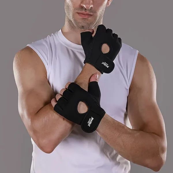1 Par de Guantes Deportivos Antideslizantes Ajustables para Levantamiento de Pesas y Ciclismo