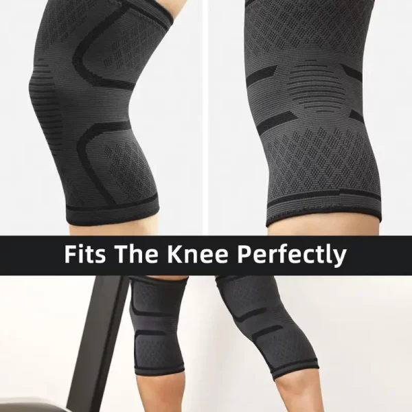 2 piezas de soporte de rodilla con mangas de compresión, rodilleras de nailon antideslizantes para correr - Imagen 3