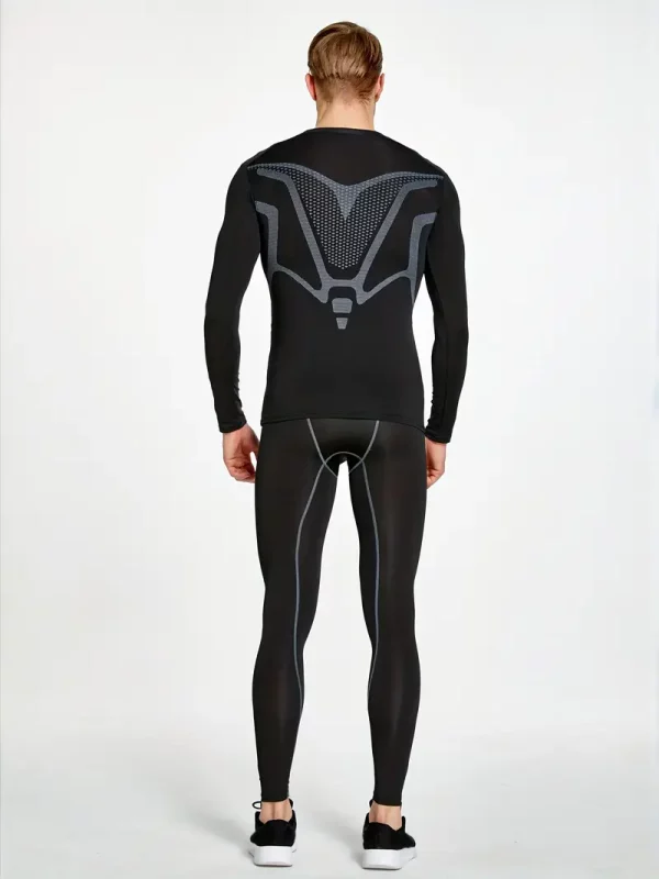 Camiseta deportiva de manga larga y compresión transpirable para hombres - Imagen 4