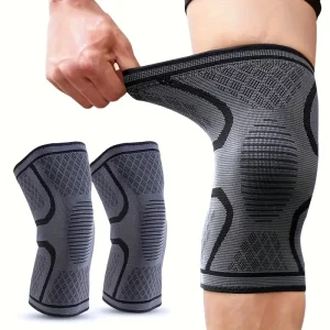 2 piezas de soporte de rodilla con mangas de compresión, rodilleras de nailon antideslizantes para correr