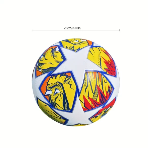 Adulto 5 estrellas PU adhesivo fútbol con diseño rojo y blanco - Imagen 4
