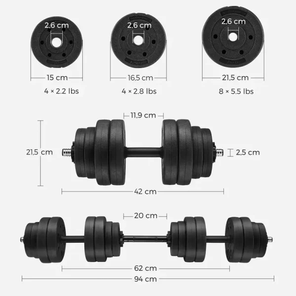 Juego de Mancuernas Ajustables 2 en 1 de 30 kg - Imagen 4