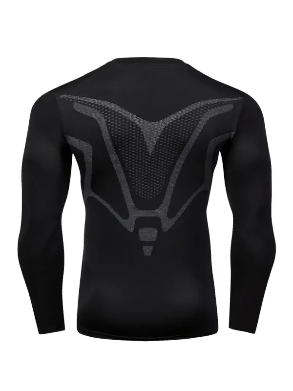 Camiseta deportiva de manga larga y compresión transpirable para hombres - Imagen 3