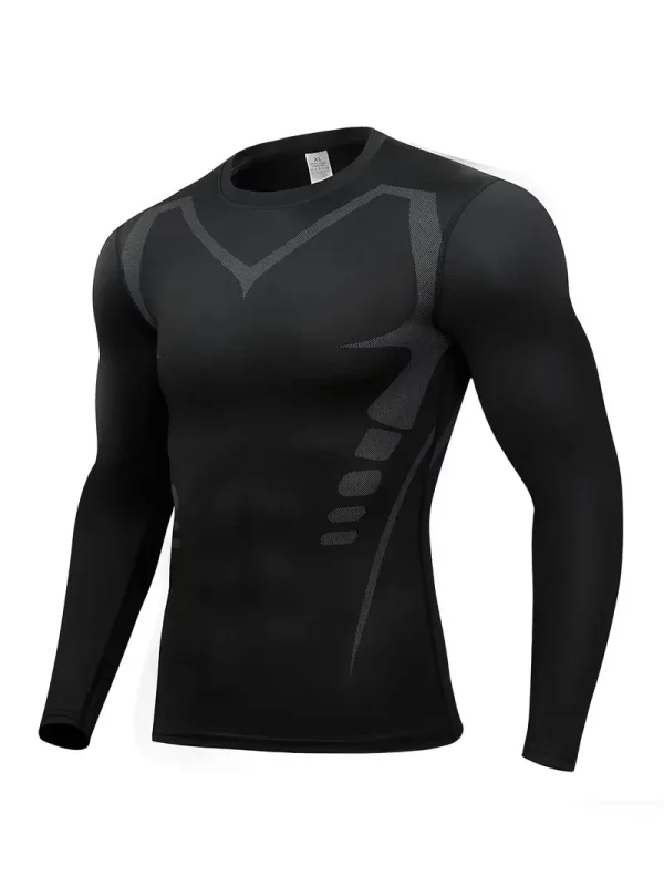 Camiseta deportiva de manga larga y compresión transpirable para hombres